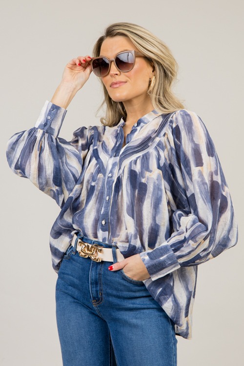 Watercolor Button Up Blouse