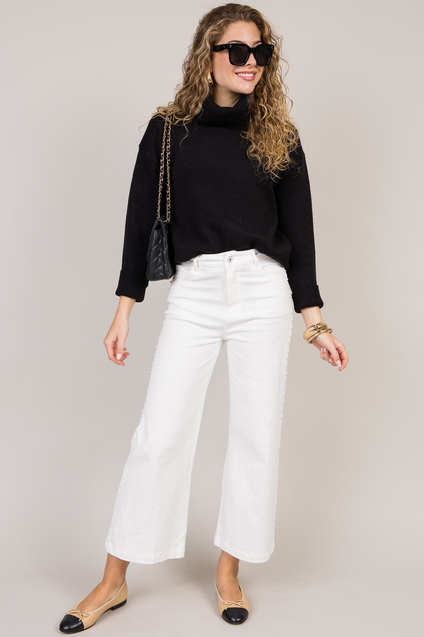 Pearl Trim Jeans, White - 0116-1.jpg