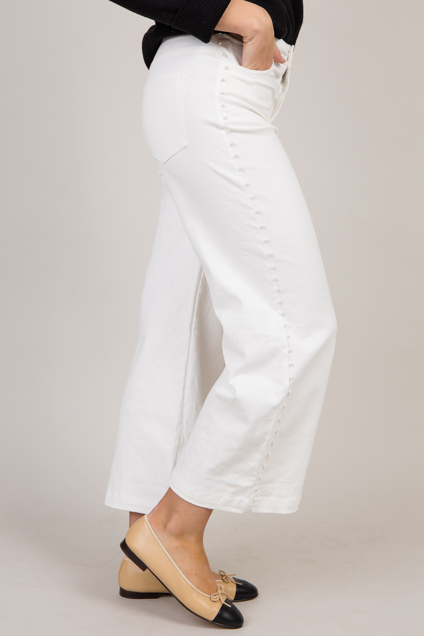 Pearl Trim Jeans, White - 0116-3-2.jpg