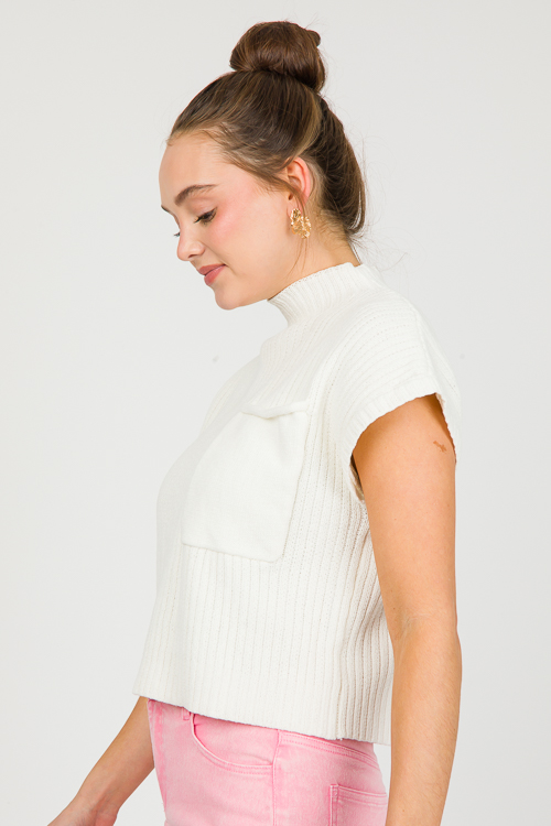 Leigh Pocket Sweater, Off White