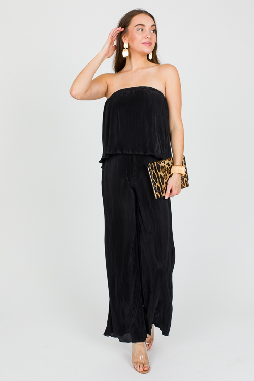 Pleated Jumpsuit, Black