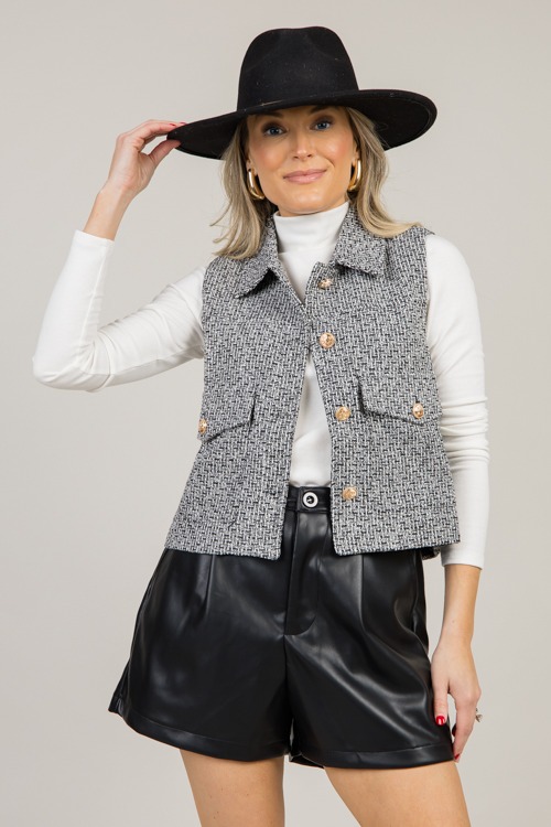 Tweed Gold Button Vest, Black - 0116-71.jpg