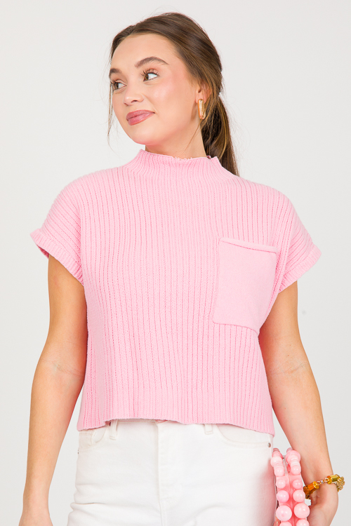 Leigh Pocket Sweater, Pink