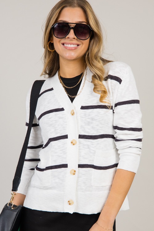 Stripe Button Cardigan, Charcoa - 0117-145p.jpg