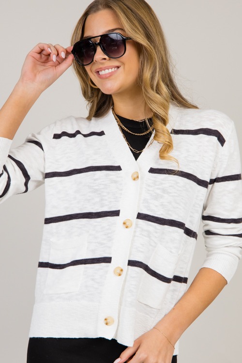 Stripe Button Cardigan, Charcoa - 0117-151.jpg