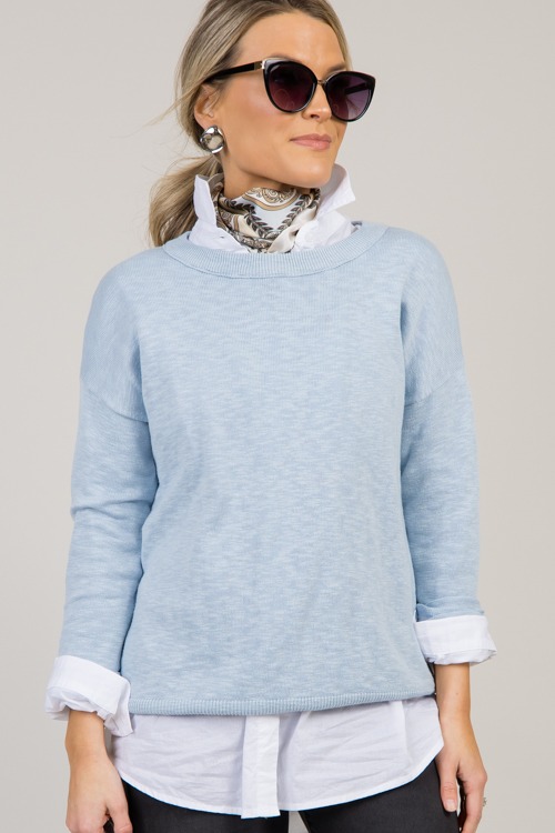 Ebony Sweater, Sky Blue