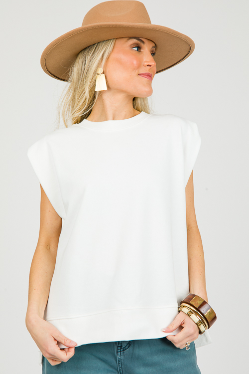 Terry Muscle Top, Off White