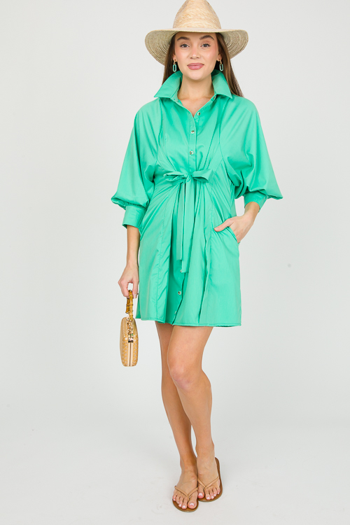 Trend Setter Shirt Dress, Green