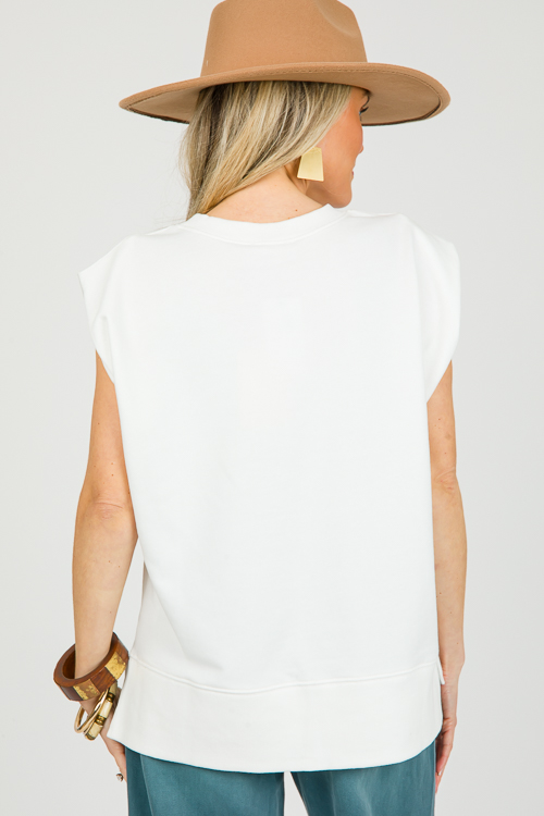 Terry Muscle Top, Off White