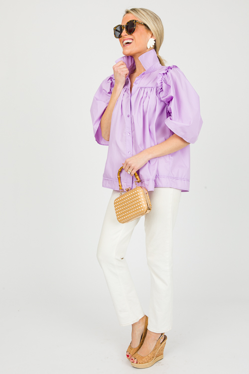 Preppy Button Up Top, Lavender