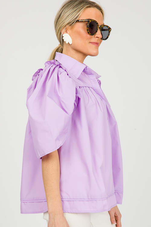 Preppy Button Up Top, Lavender