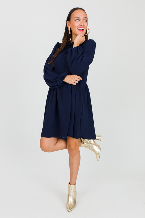 Emmett Babydoll Dress, Navy