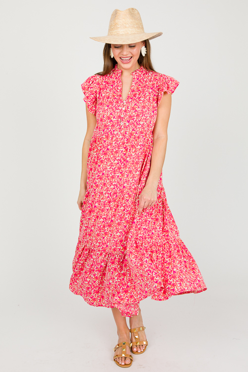 Regina Floral Midi, Pink
