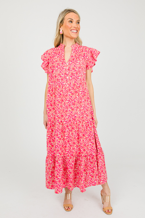 Regina Floral Midi, Pink