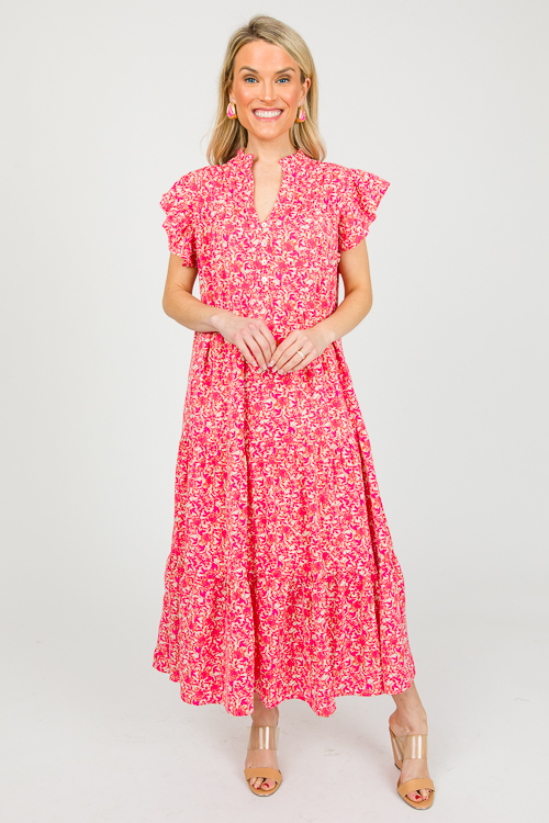 Regina Floral Midi, Pink