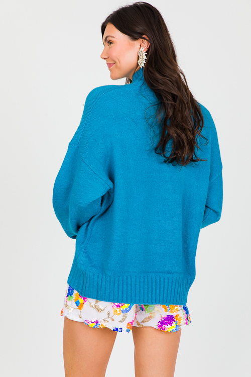 Mailee Sweater, Turquoise