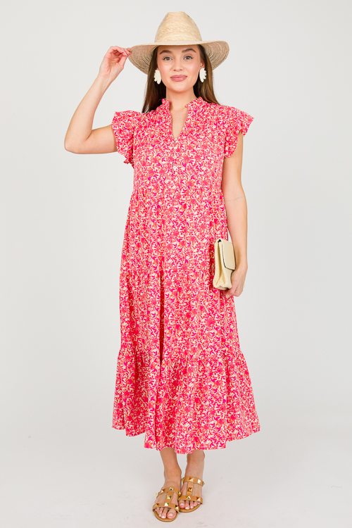 Regina Floral Midi, Pink