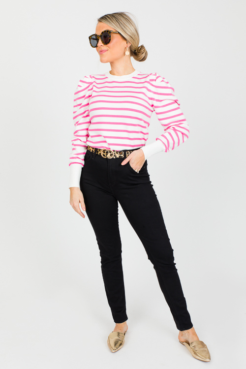 Sweet Stripes Sweater, Pink