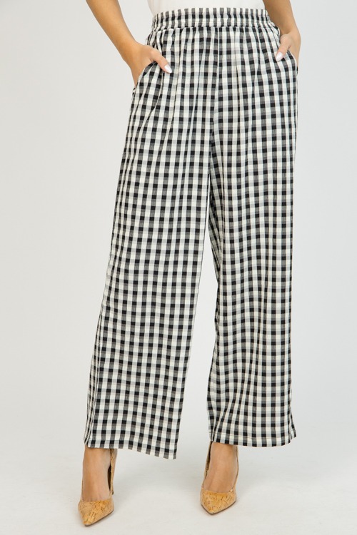 Gingham Textured Pants, Black - 0119-27p.jpg