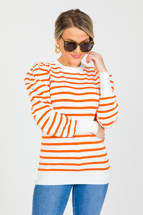 Sweet Stripes Sweater, Orange