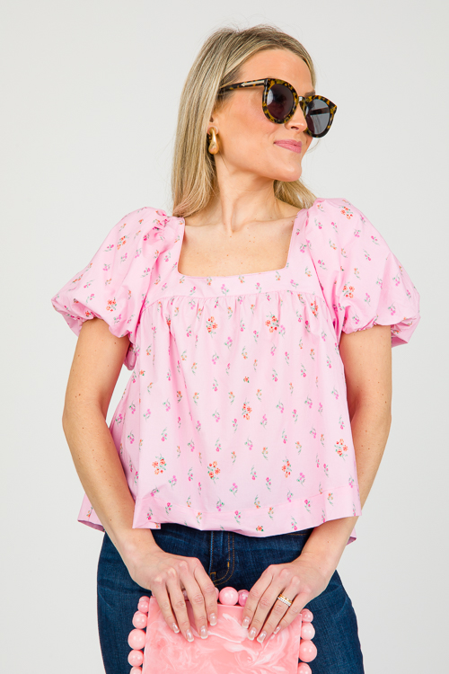 Camryn Floral Top, Pink Red