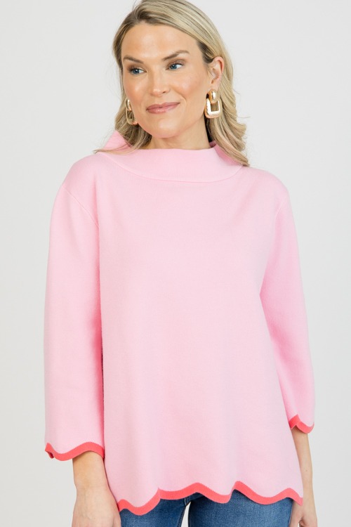 Scallop Contrast Audrey Sweater, Pink - 0120-13.jpg