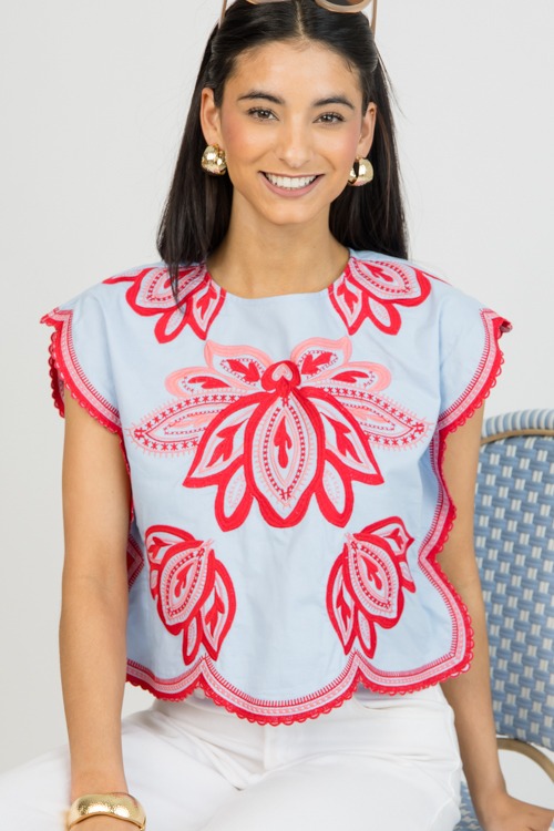 Scalloped Sides Top, Lt. Blue - 0120-22.jpg