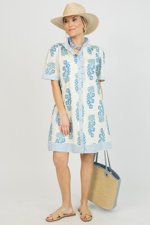 Floral Stripe Trim Dress, Cream - 0120-56.jpg