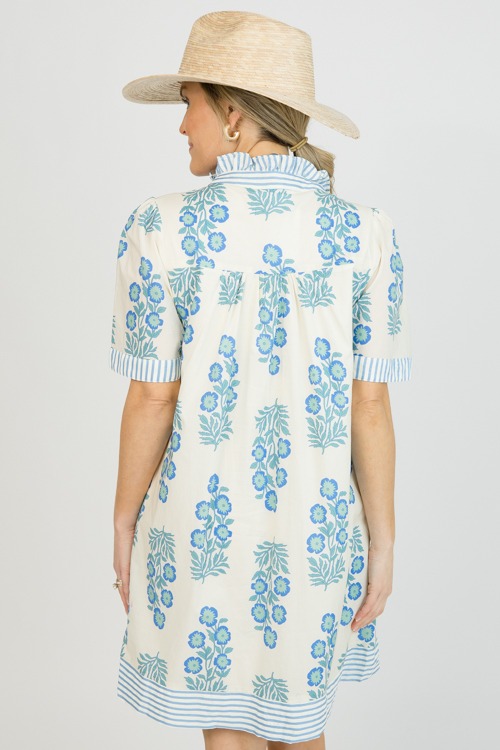 Floral Stripe Trim Dress, Cream - 0120-58.jpg