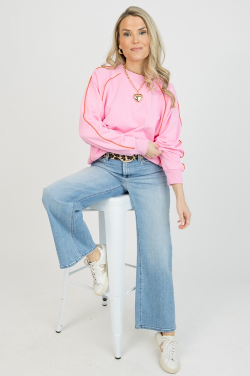 Piping Detail Sweatshirt, Pink - 0120-7.jpg