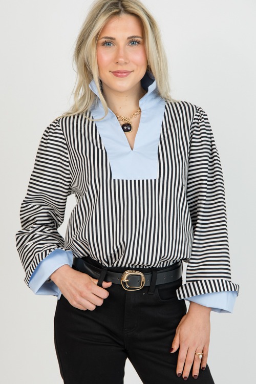 Chic Stripes Top, Black - 0121-1p.jpg