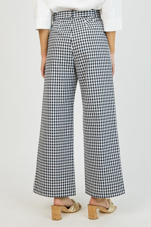 Tie Front Gingham Pants, Black - 0121-50.jpg