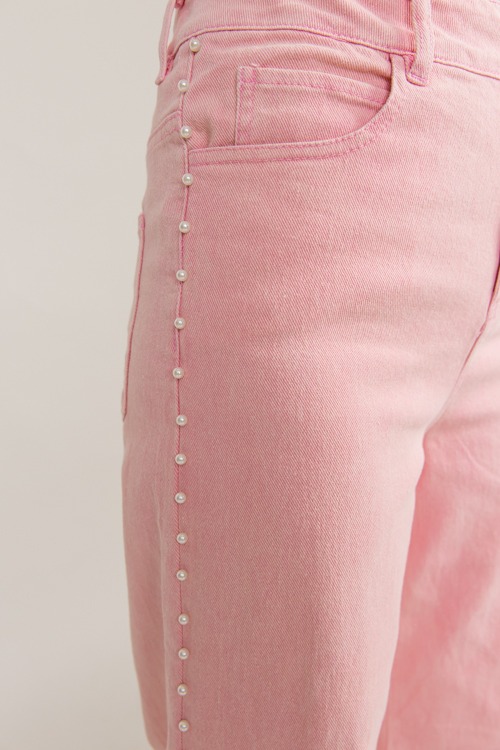 Pearl Trim Jeans, Pink - 0122-119h.jpg