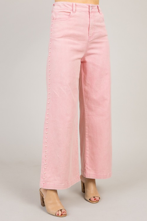 Pearl Trim Jeans, Pink - 0122-121.jpg