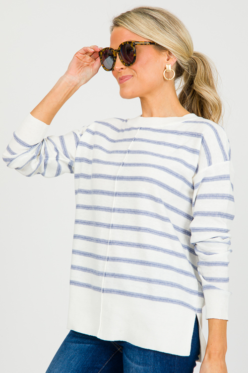 Bev Stripe Sweater, Blue