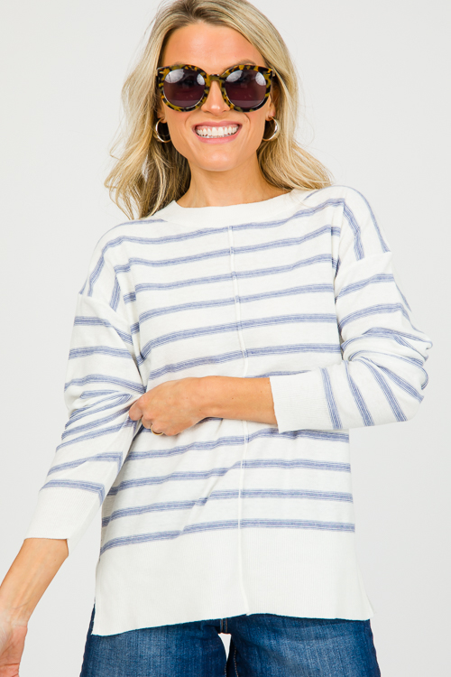 Bev Stripe Sweater, Blue