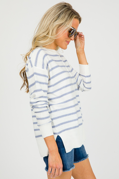 Bev Stripe Sweater, Blue