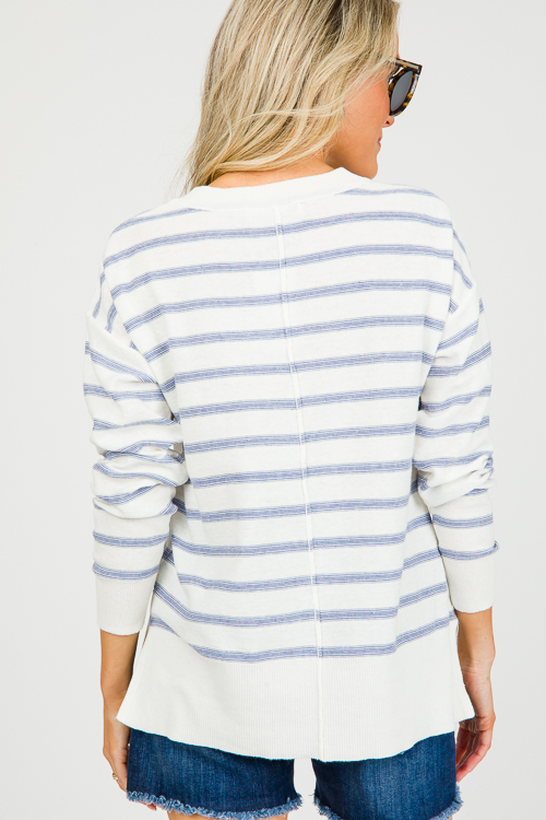 Bev Stripe Sweater, Blue