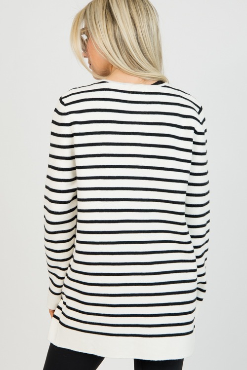 Open Stripe Cardigan, Cream/Black - 0122-69.jpg