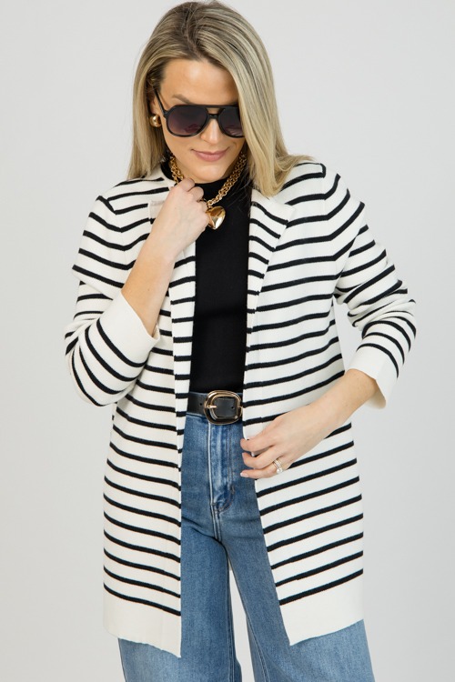 Open Stripe Cardigan, Cream/Black - 0122-70.jpg