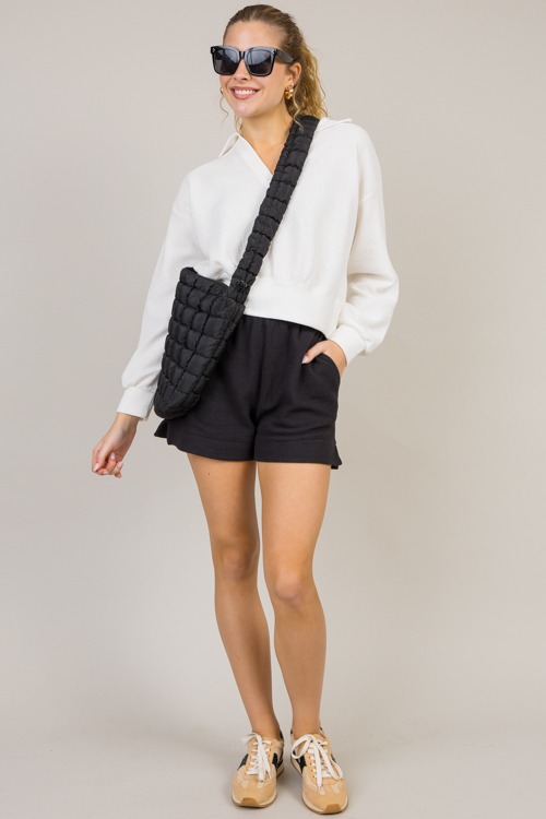 Cloud Knit Pull-On Shorts, Black