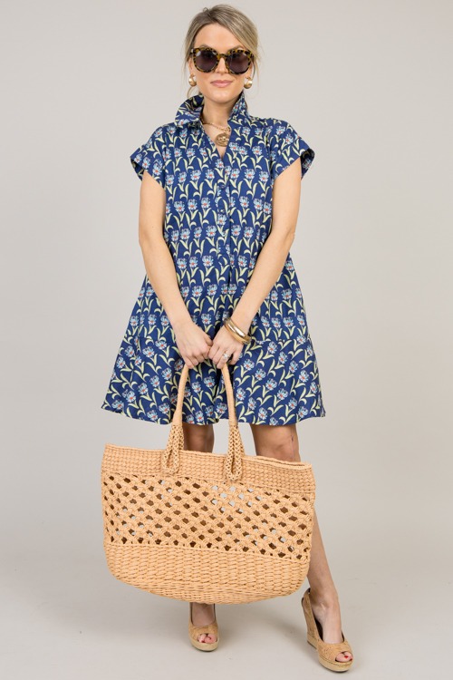 Brenna Floral Dress, Navy