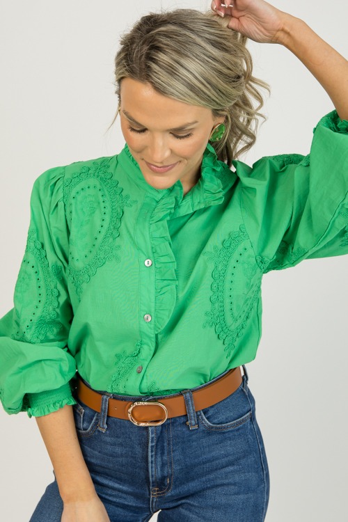 Lucy Embroidery Blouse, Green - 0123-128p.jpg