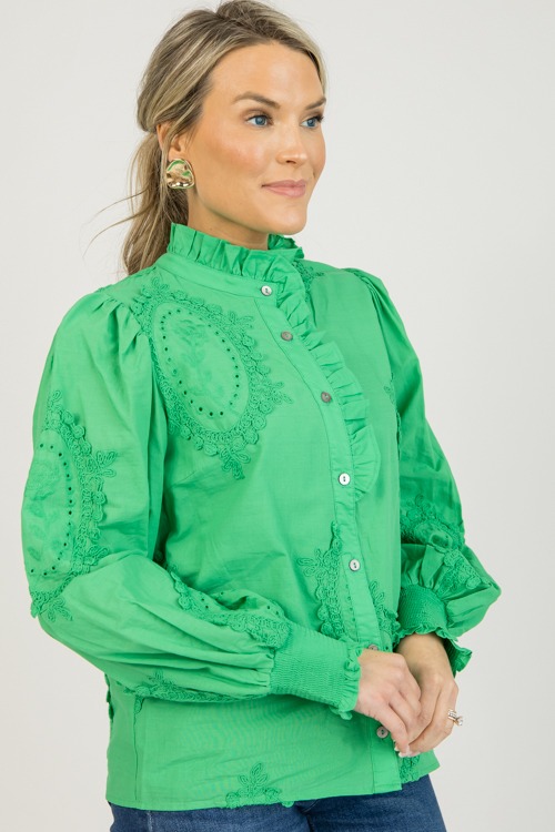 Lucy Embroidery Blouse, Green - 0123-134.jpg