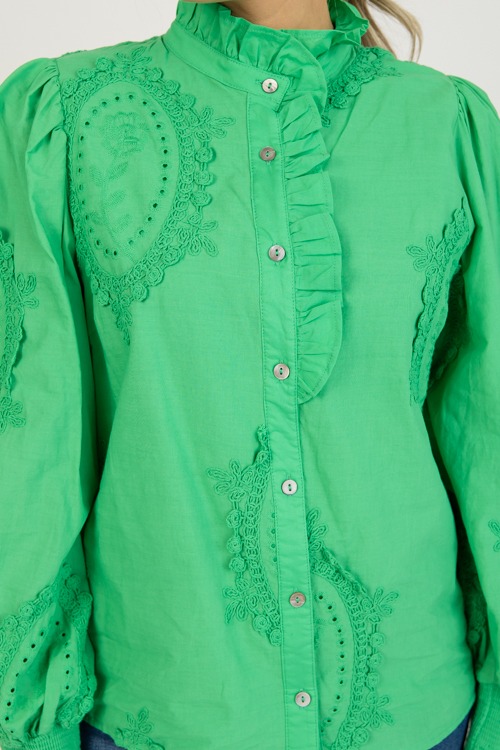 Lucy Embroidery Blouse, Green - 0123-136.jpg
