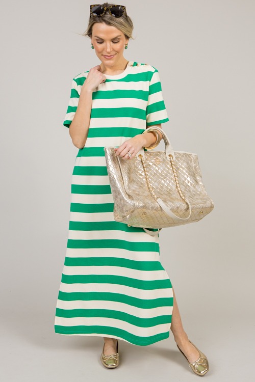 Button Detail Stripe Maxi, Green - 0123-25h.jpg