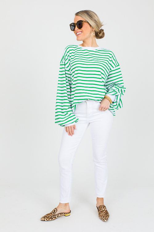 Slouchy Stripe Tunic, Green