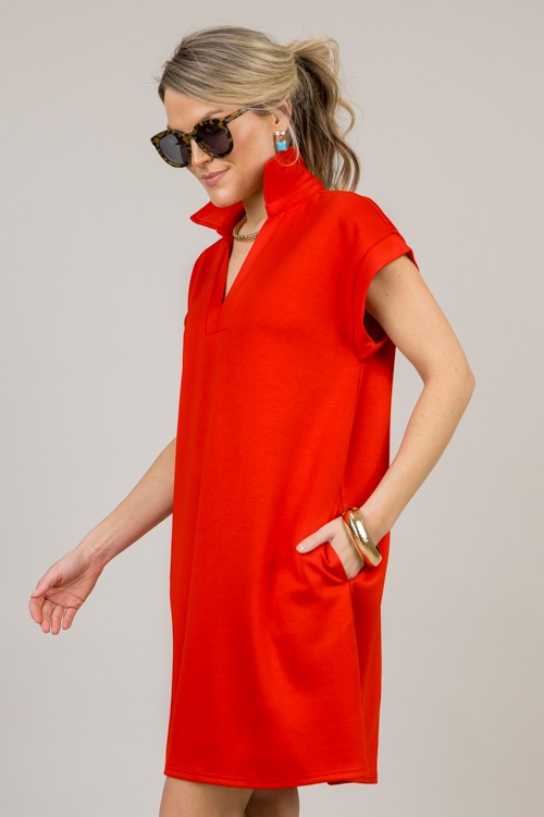 Everyday Comfort Dress, Red