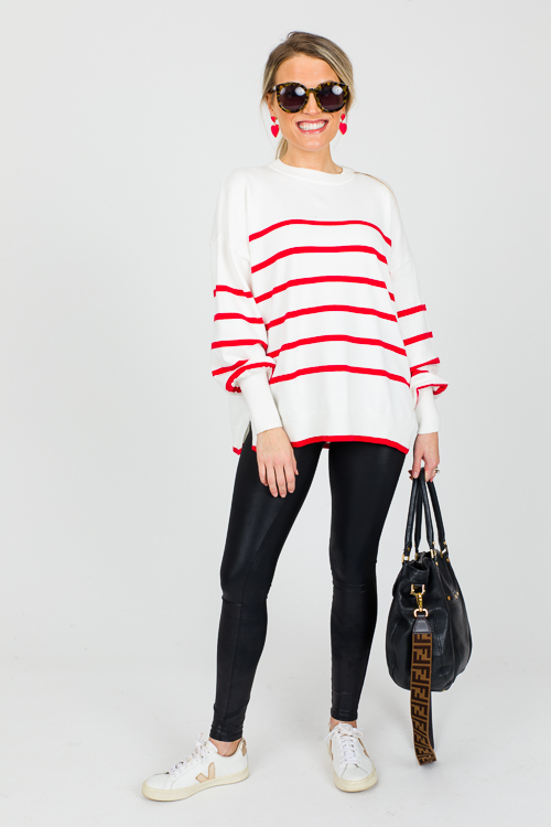 Carmichael Stripe Sweater, Red