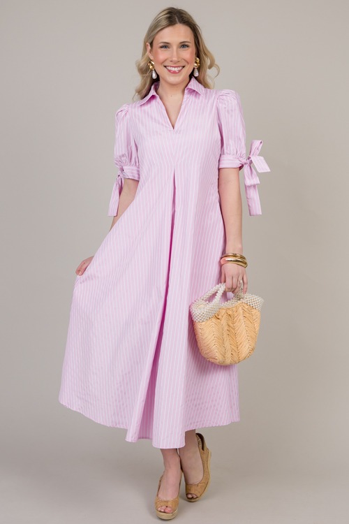 Bow Sleeve Pinstripe Maxi, Pink - 0124-67.jpg